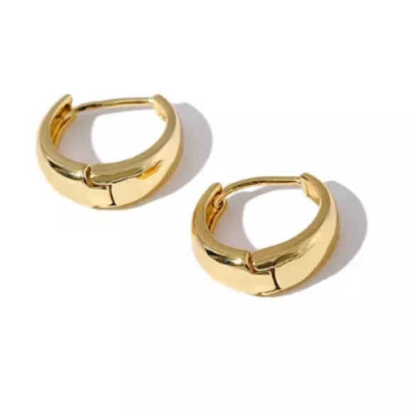 💛18K gold chunky hoop earrings - Picture 7 of 7